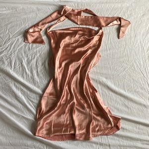 NEW WITH TAGS peach satin dress